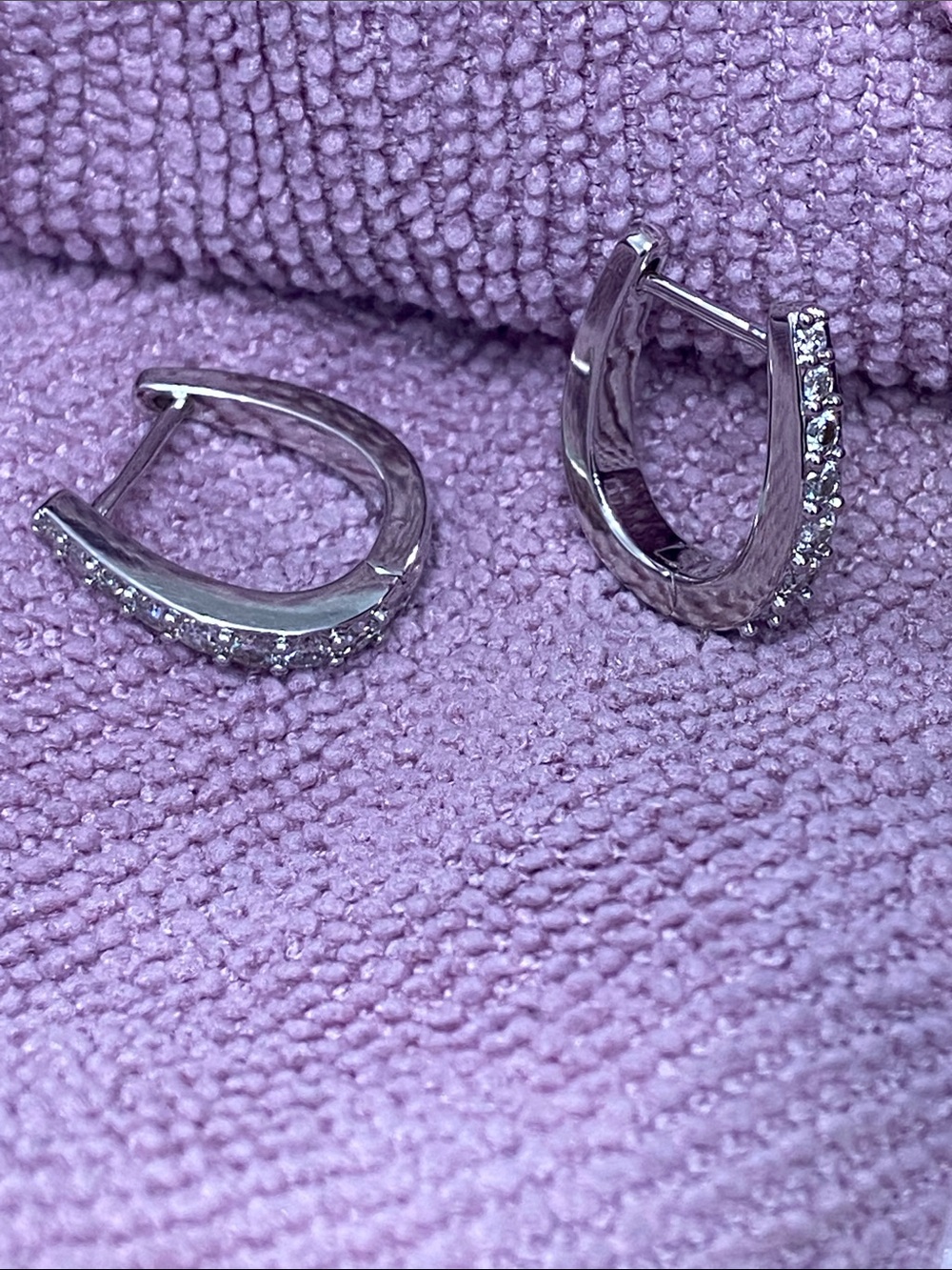 Moissanite Horseshoe .6ct Hoops